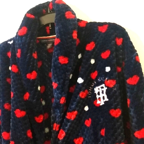 TOMMY HILFIGER SWEETHEARTS PLUSH SPA ROBE COZY BATHROBE SIZE S/M - Picture 7 of 7